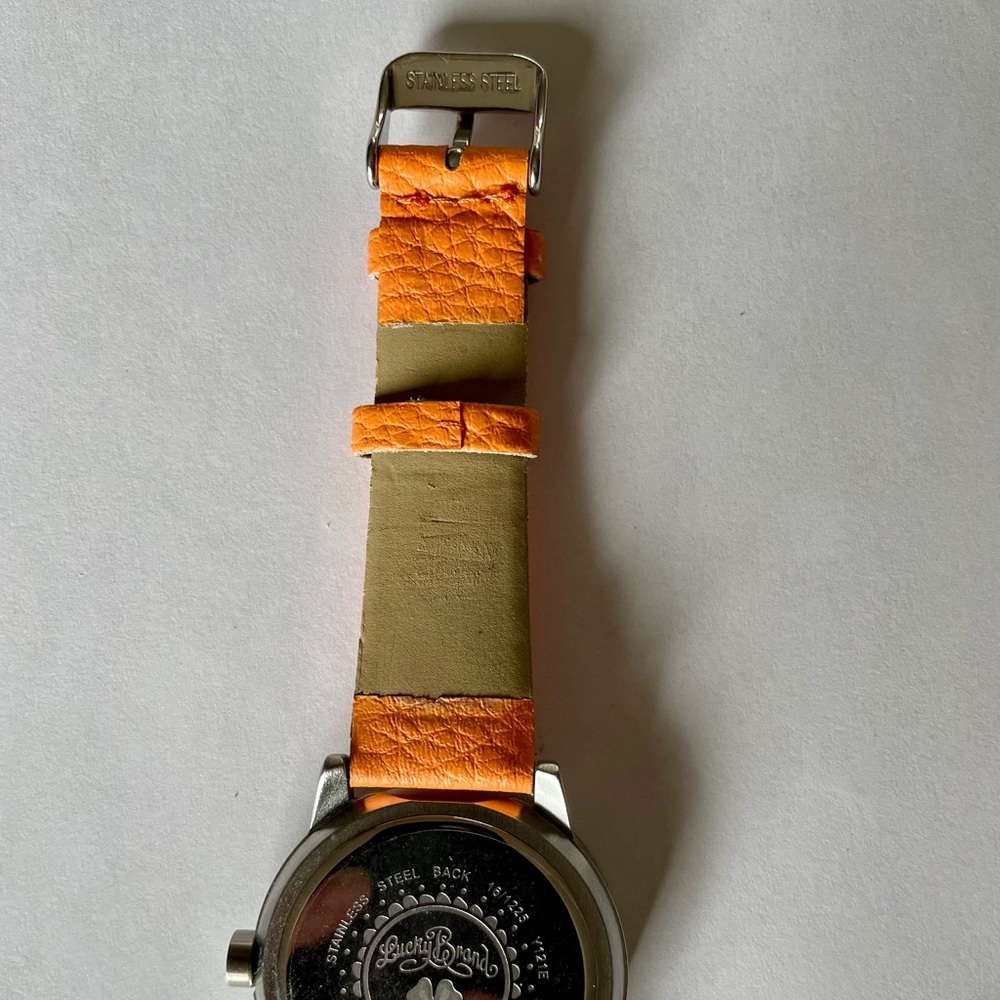 Vintage 1990s NWOT Orange Lucky Brand LOVE Watch with Leather Band - Picture 6 of 10